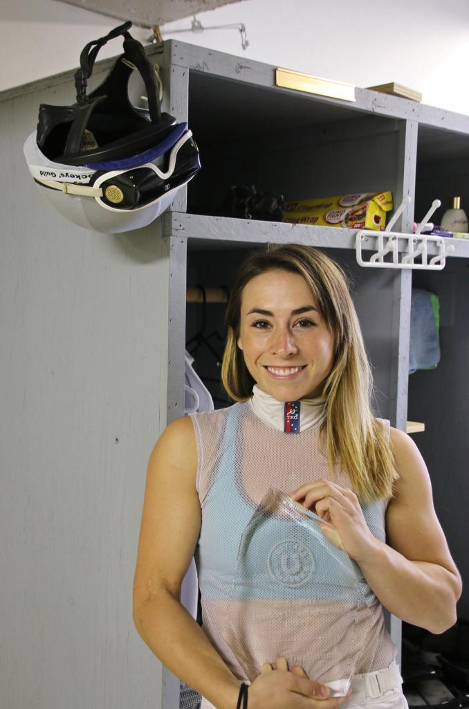 Kassie and her leading jockey award. (Julie June Stewart photo)